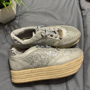 Silver and Sparkling Sneakers